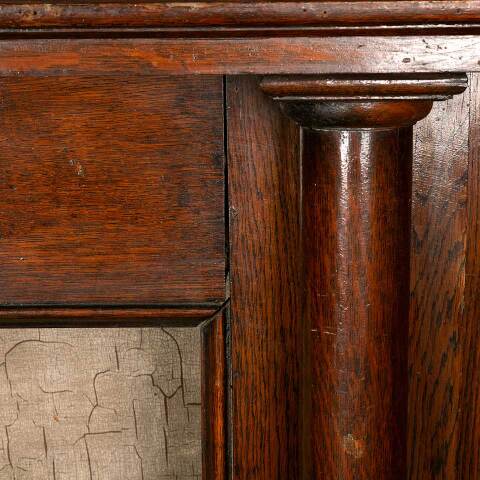 #52824 60x78 Antique Oak Fireplace Mantel w/ Mirror image 8