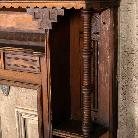 #52826 60x49 Antique Victorian Fireplace Mantel image 6