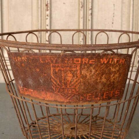 #52863 Antique Metal Wire Farm Egg Basket image 2