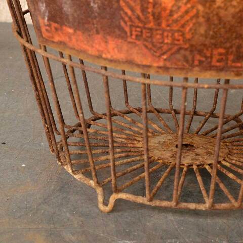 #52863 Antique Metal Wire Farm Egg Basket image 3