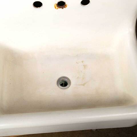 #52901 Antique Cast Iron Farmhouse Kitchen Sink image 3