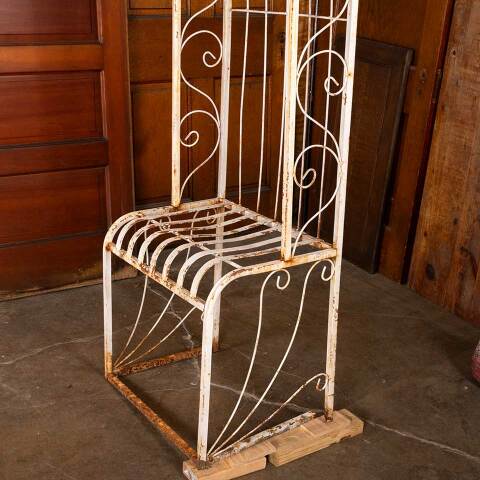 #52923 Vintage Metal Garden Arbor with Bench Seats image 5