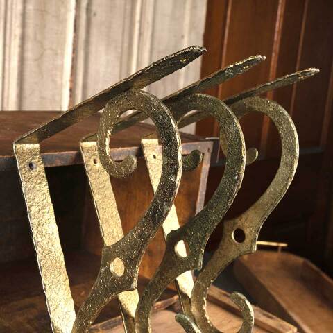 #52934 Set of 3 Vintage Metal Wall Shelf Brackets image 4