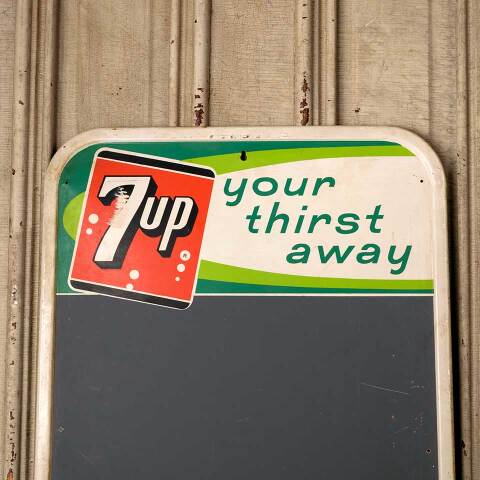 #52955 Vintage 7up Metal Menu Chalkboard Sign image 2