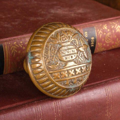 #52984 Antique Lockwood Broken Leaf Doorknob image 3