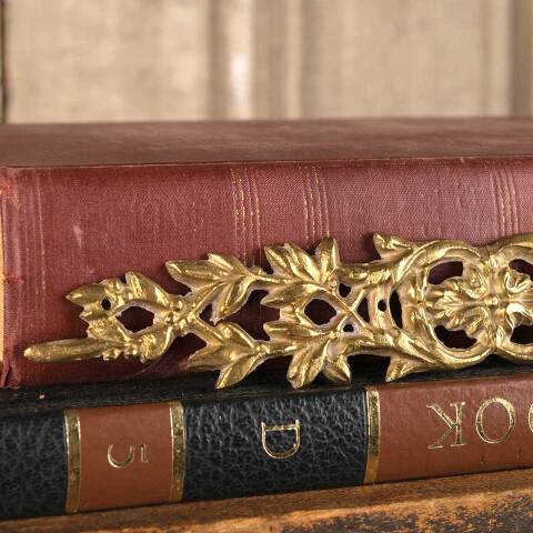 #53024 Antique Brass Furniture Pediment Appliqué image 7