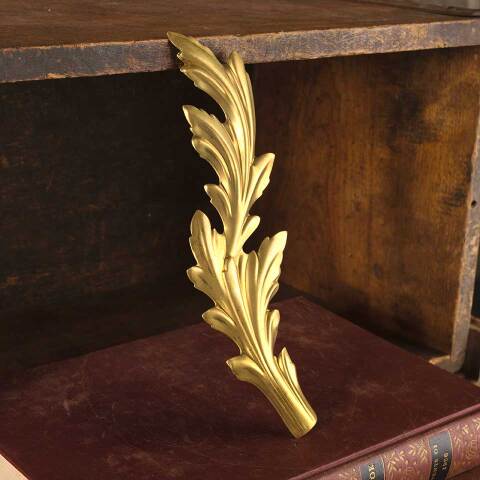 #53050 Stamped Brass Leaf Furniture / Lamp Applique image 4