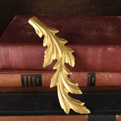 #53050 Stamped Brass Leaf Furniture / Lamp Applique image 5
