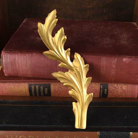 #53050 Stamped Brass Leaf Furniture / Lamp Applique image 6