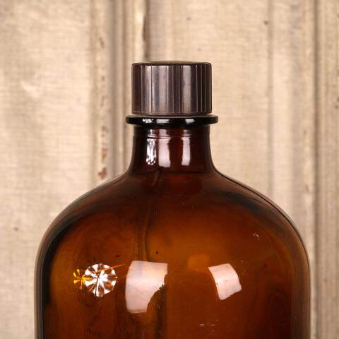 #53204 Vintage Amber Glass Apothecary Bottle image 2