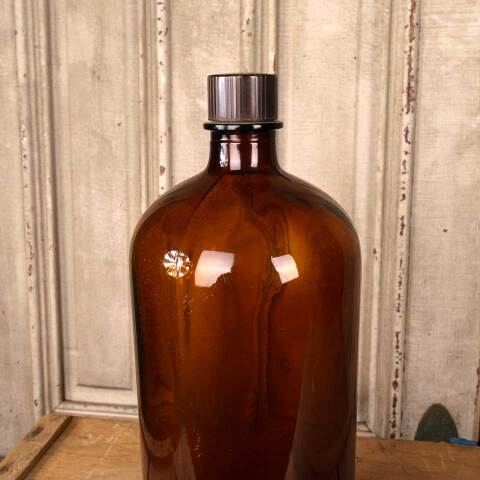 #53204 Vintage Amber Glass Apothecary Bottle image 5