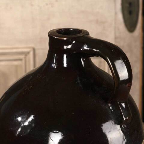 #53205 Antique Stoneware Handled Whiskey Jug image 3