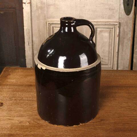 #53205 Antique Stoneware Handled Whiskey Jug image 8