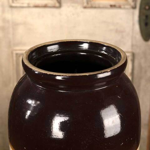 #53218 Antique Stoneware Crock Canning Storage Jar image 2