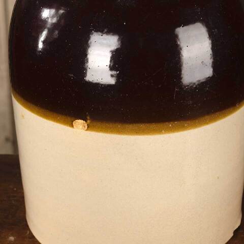 #53218 Antique Stoneware Crock Canning Storage Jar image 5
