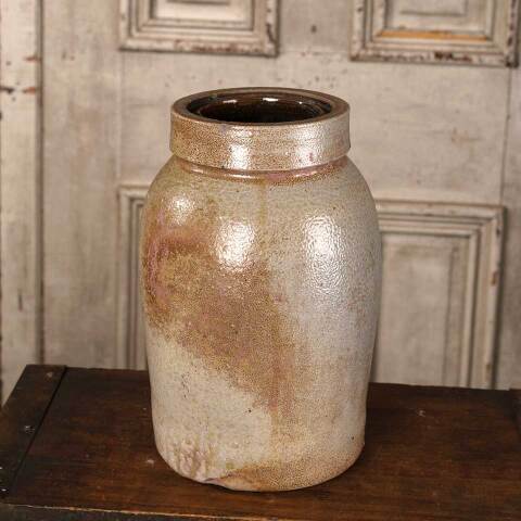 #53219 Antique Stoneware Crock Canning Storage Jar image 3