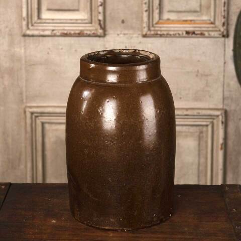 #53220 Antique Stoneware Crock Canning Storage Jar image 4