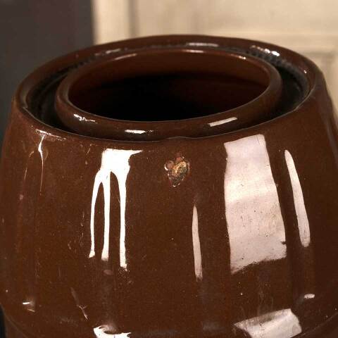 #53222 Antique Stoneware Crock Canning Storage Jar image 3