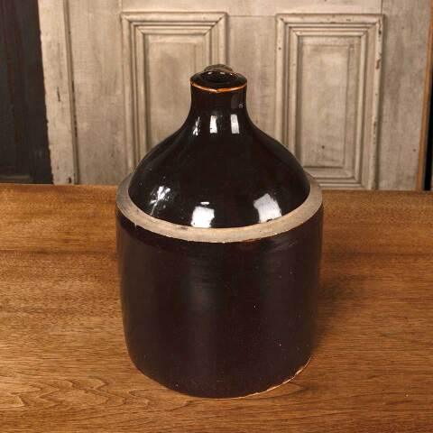 #53223 Antique Stoneware Handled Whiskey Jug image 2