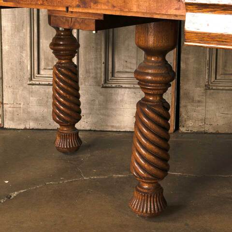 #53229 Antique Oak Dining Table w/ Twist Legs image 4