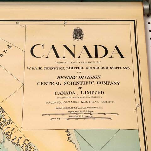 #53278 Vintage Classroom Pull-Down Map of Canada image 6