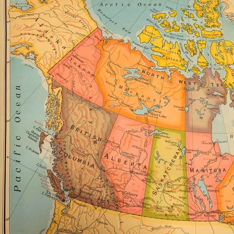 #53278 Vintage Classroom Pull-Down Map of Canada image 2