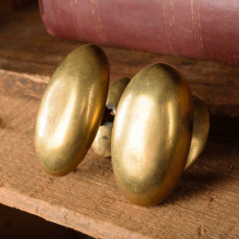 #53285 Antique Oval Brass Furniture Knobs Hardware image 3