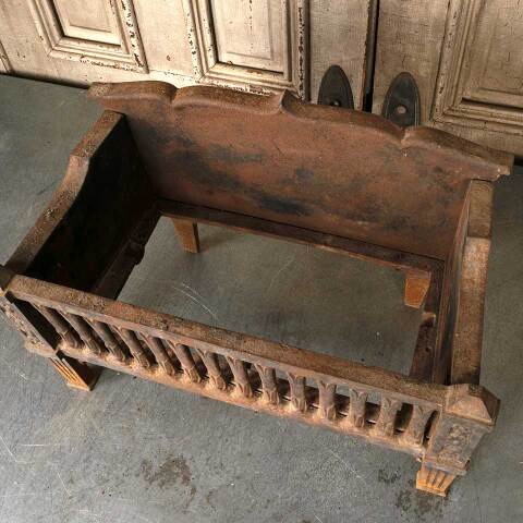 #53333 Antique Cast Iron Fireplace Log Holder Basket image 2