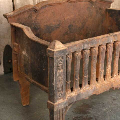 #53333 Antique Cast Iron Fireplace Log Holder Basket image 4