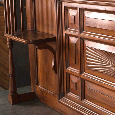 #53363 Antique Wood Fireplace Overmantel Shelf image 3