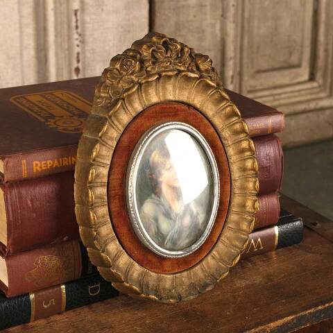 #53386 Antique Miniature Portrait Cameo Creation image 5