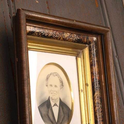 #53391 Antique Shadowbox Framed Male Portrait image 2