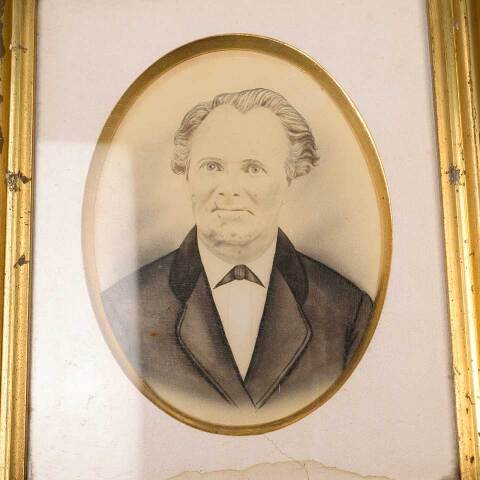 #53391 Antique Shadowbox Framed Male Portrait image 4