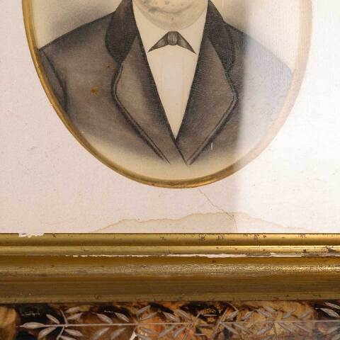 #53391 Antique Shadowbox Framed Male Portrait image 6