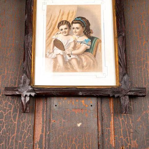 #53392 Antique Illustration in Carved Wood Frame image 5