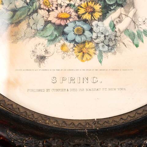 #53399 Antique Currier & Ives Framed SPRING Print image 3