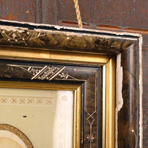 #53400 Antique Shadowbox Framed Child Portrait image 2