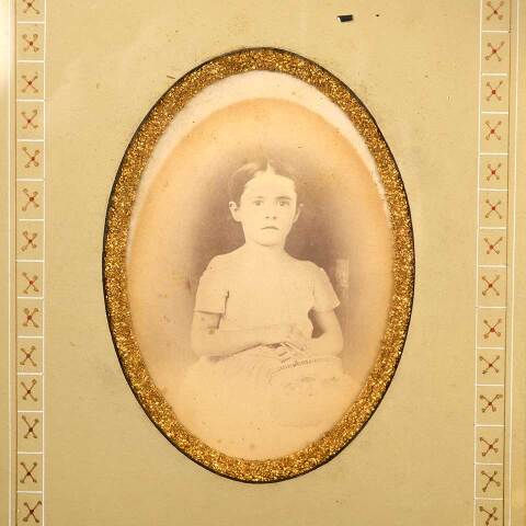 #53400 Antique Shadowbox Framed Child Portrait image 3