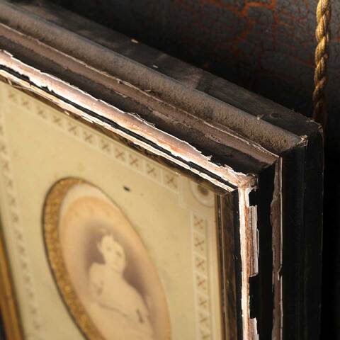 #53400 Antique Shadowbox Framed Child Portrait image 6