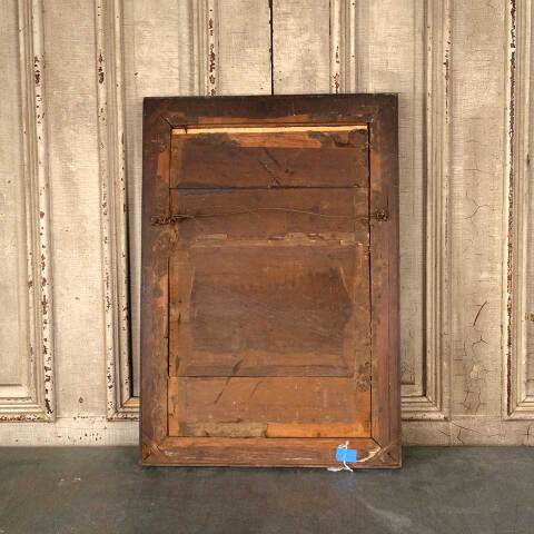 #53404 Antique Framed Lithograph of Girl & Dog image 8