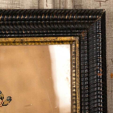 #53406 Antique Wood Framed Needlepoint Artwork image 2