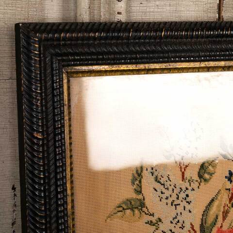 #53406 Antique Wood Framed Needlepoint Artwork image 3