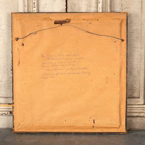 #53406 Antique Wood Framed Needlepoint Artwork image 7