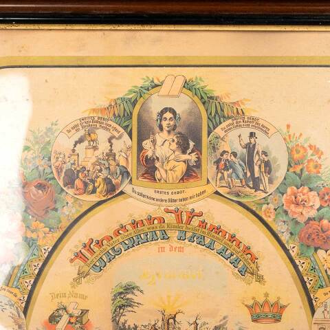 #53411 Antique German Lord's Prayer Color Print image 3