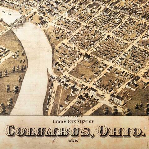 #53421 Bird's Eye View Columbus, Ohio 1872 Poster image 3