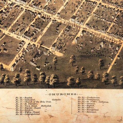 #53421 Bird's Eye View Columbus, Ohio 1872 Poster image 4