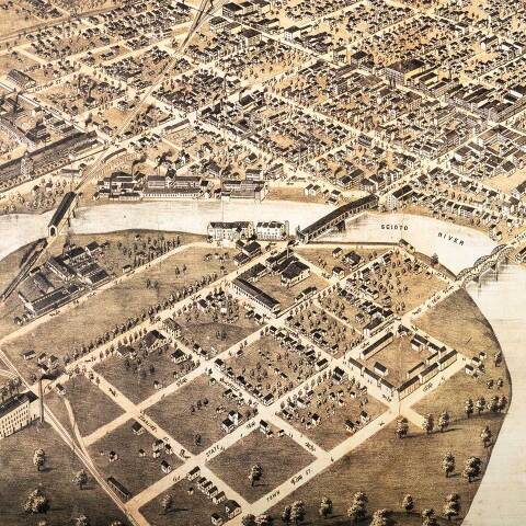 #53421 Bird's Eye View Columbus, Ohio 1872 Poster image 6