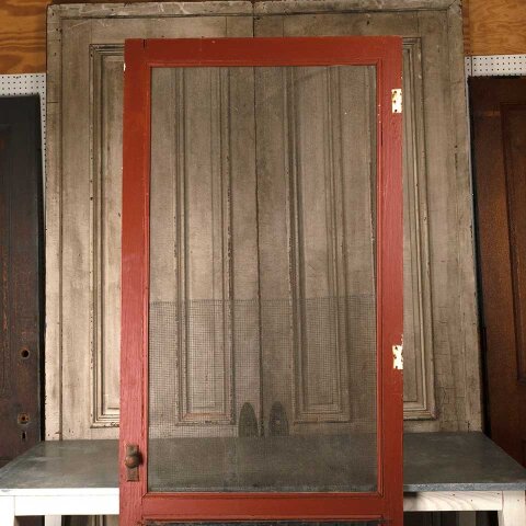 #53439 36x90 Salvaged Antique Wood Screen Door image 7