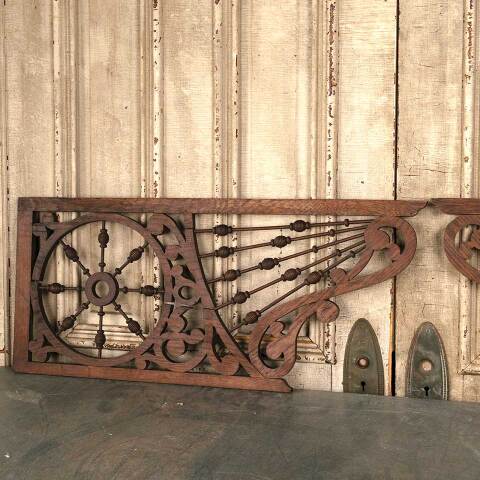 #53442 Antique Interior Oak Stick & Ball Panels image 2