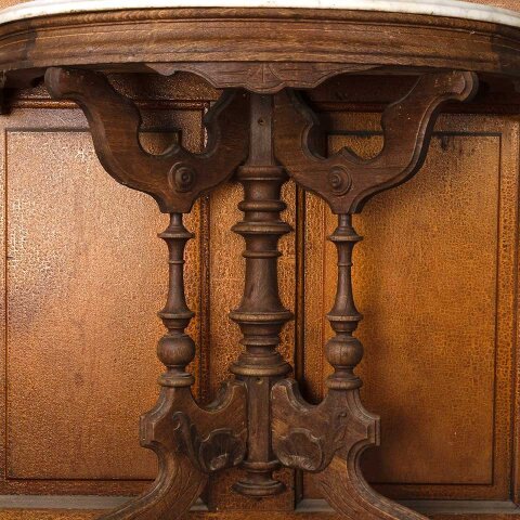 #53445 29x33 Repurposed Victorian Parlor Table image 3